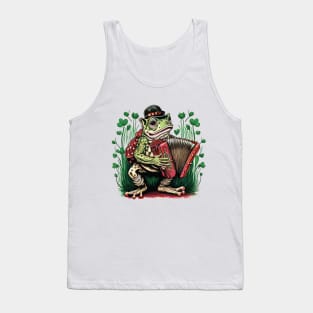 Irish Cottagecore Frog Playing Accordion Tank Top